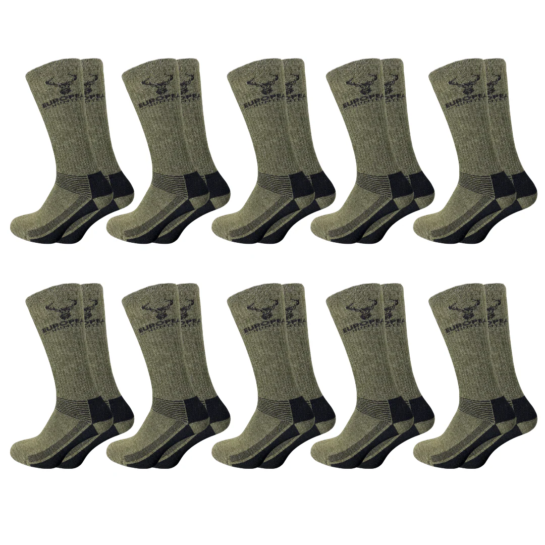 10-pack Jaktstrumpor Grön/Svart - European Hunter