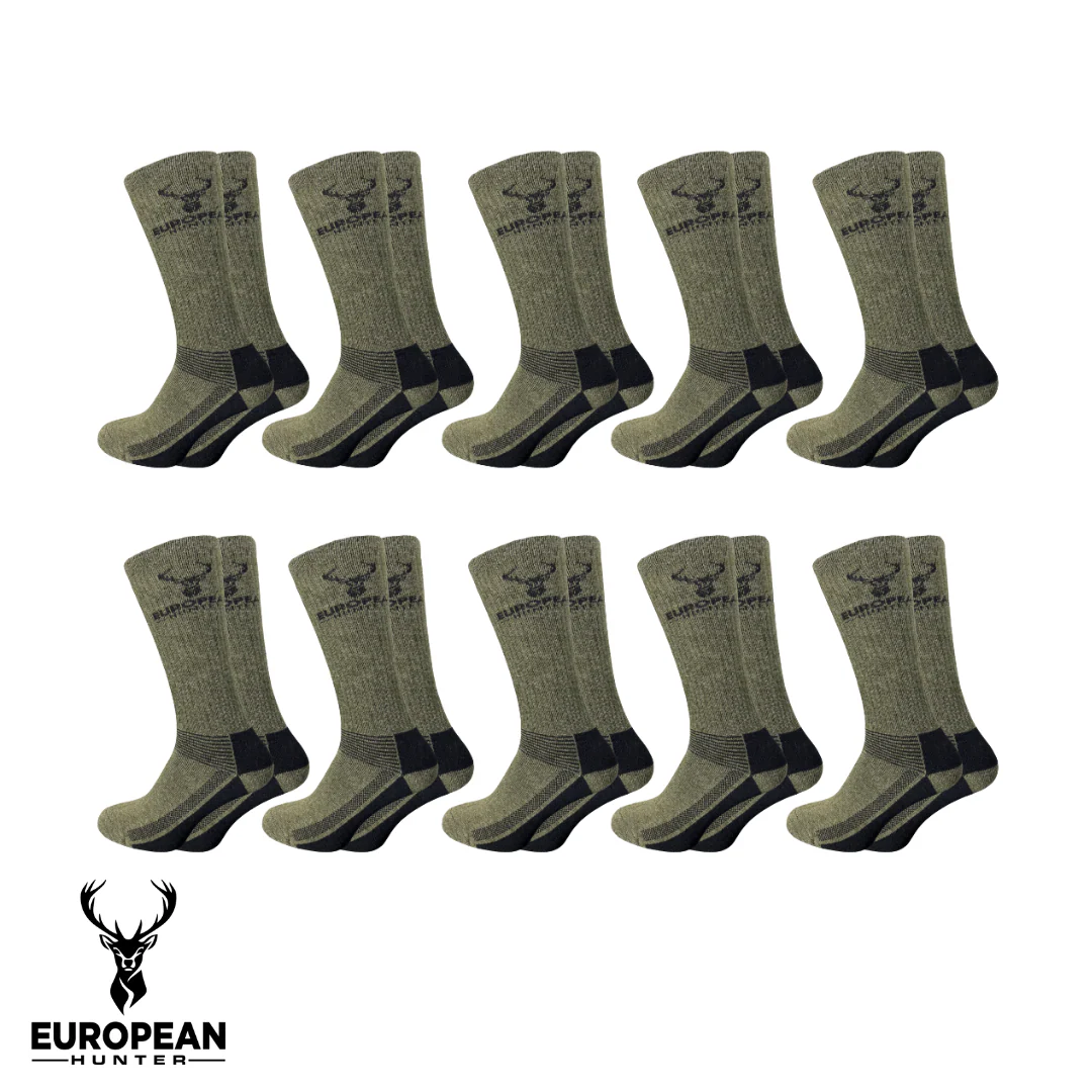 10-pack Jaktstrumpor Grön/Svart - European Hunter - Image 4