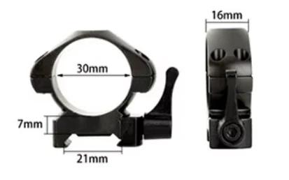 30mm Picatinny/Weaver ringar med snabbfäste - HuntElite - Image 5