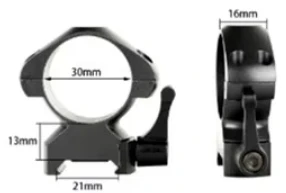 30mm Picatinny/Weaver ringar med snabbfäste - HuntElite - Image 6