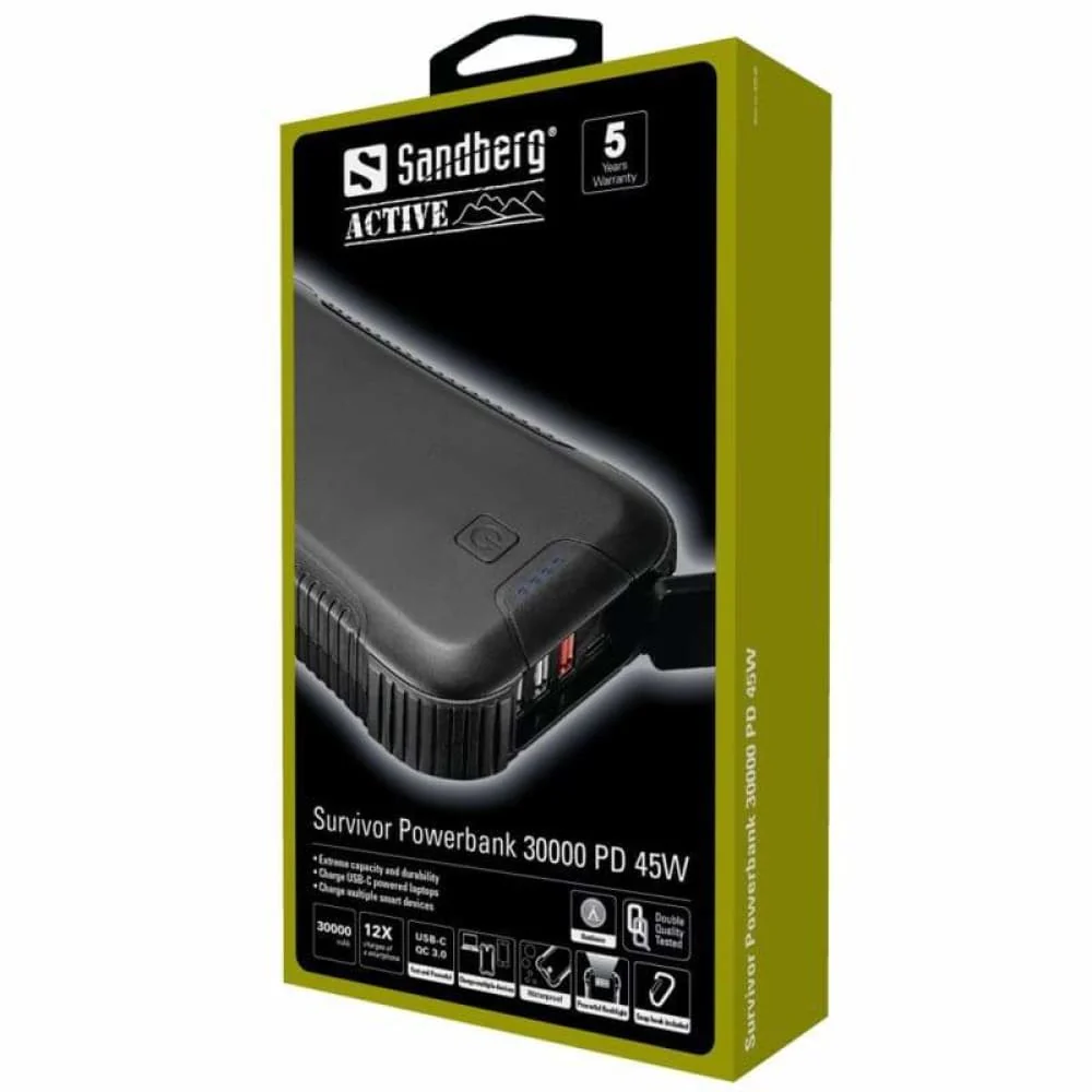 Active Survivor 30000 mAh Powerbank - Sandberg - Image 2
