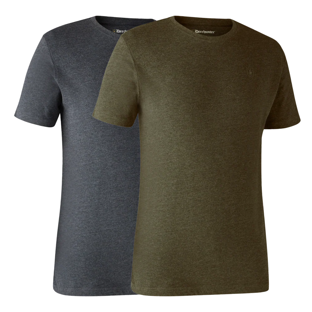 Bas 2-pack T-shirt Adventure Green Melange - Deerhunter