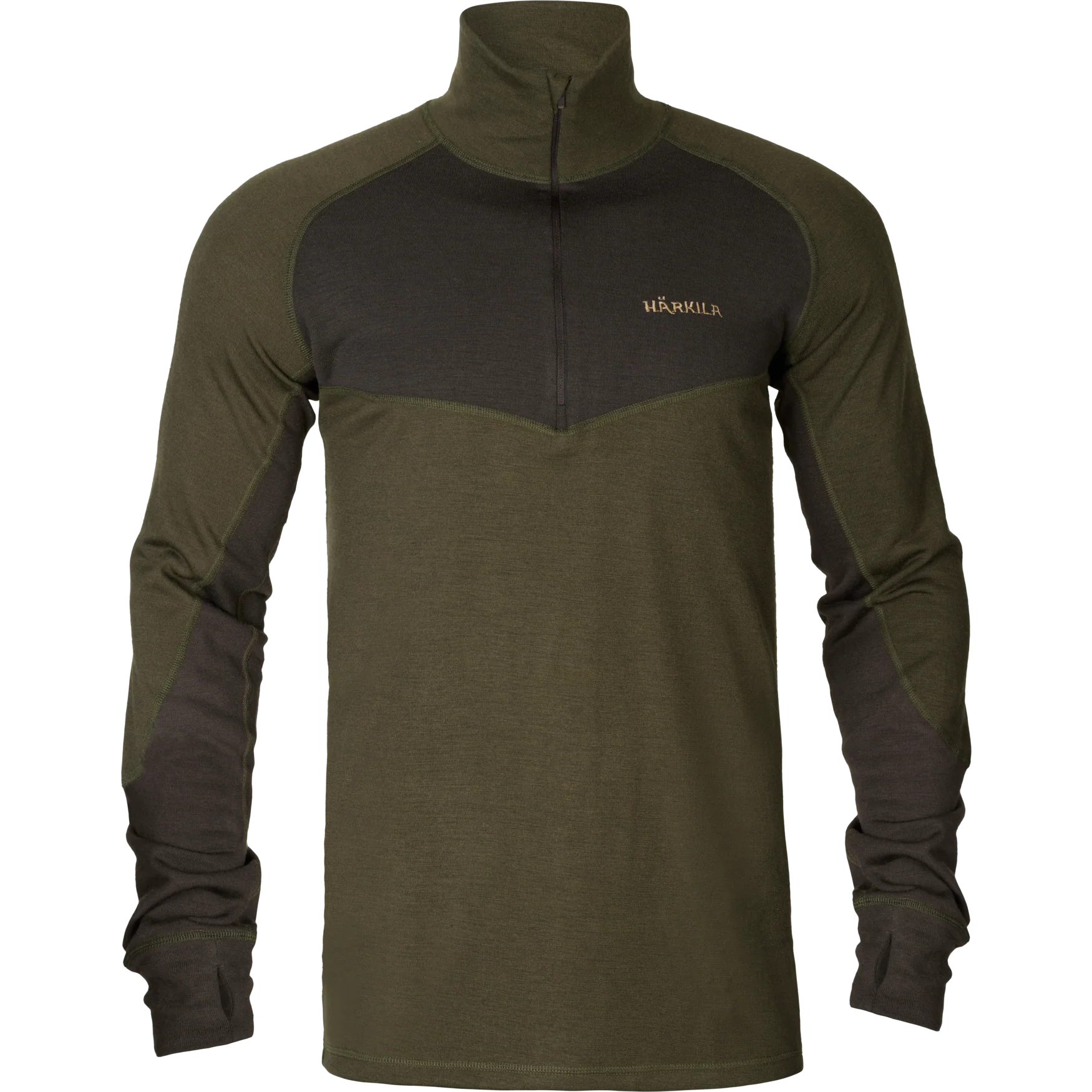 Base Warm med dragkedja i halsen Willow green/Shadow brown - Härkila