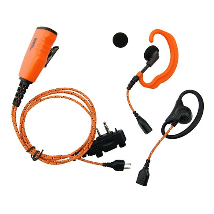 Basic 2 jaktradiopaket Orange dansk version. Radio + Headset + Lång antenn - ProHunt - Image 2