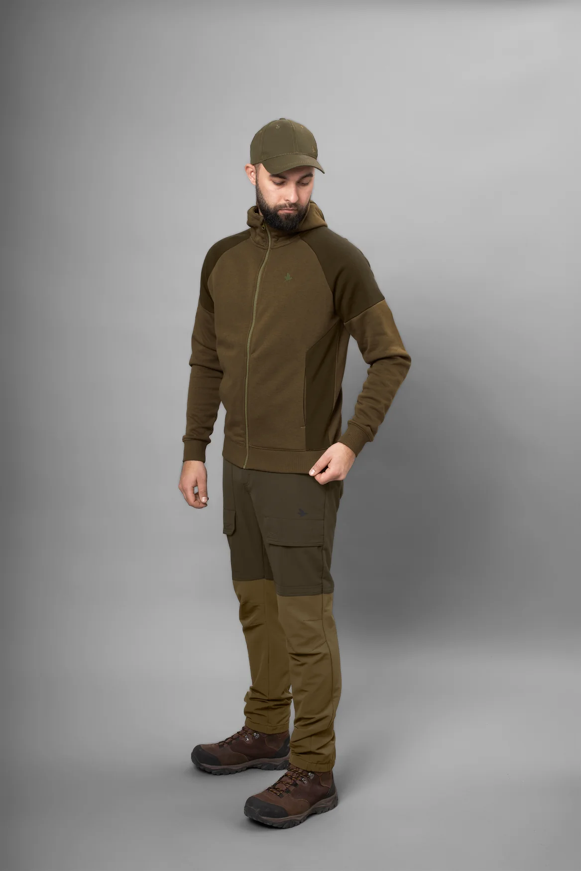 Cross Huvtröja med dragkedja Dark Olive - Seeland - Image 7