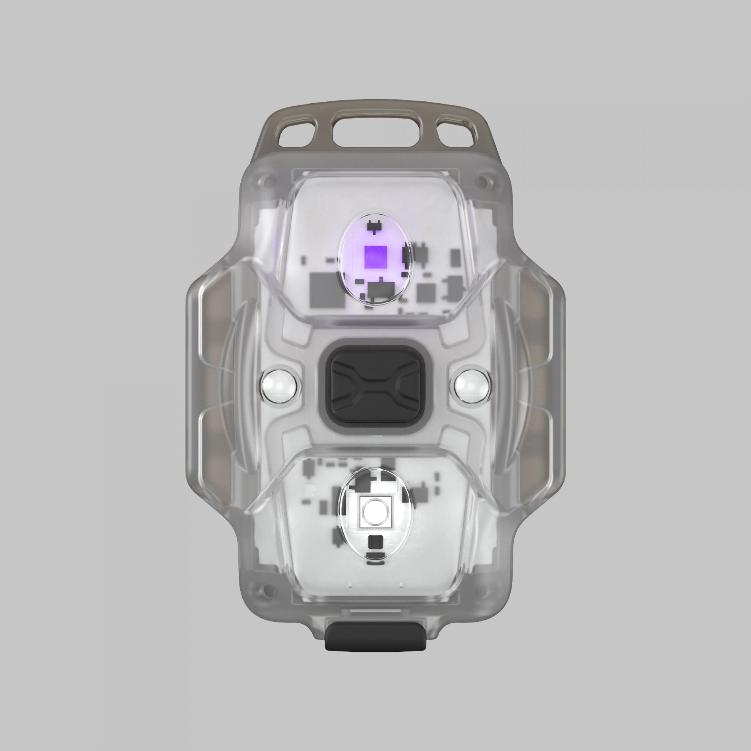 Crystal WUV Grå / Vit & Ultraviolett / 150 lm & 325 mW (365 nm) / pannband / snodd / inbyggt Li-Pol batteri - Armytek