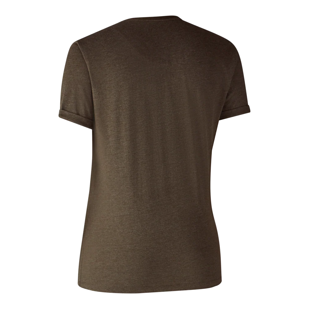 Dam Bas 2-pack T-shirt Brown Leaf Melange - Deerhunter - Image 4