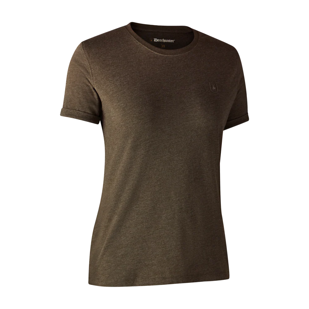 Dam Bas 2-pack T-shirt Brown Leaf Melange - Deerhunter - Image 5