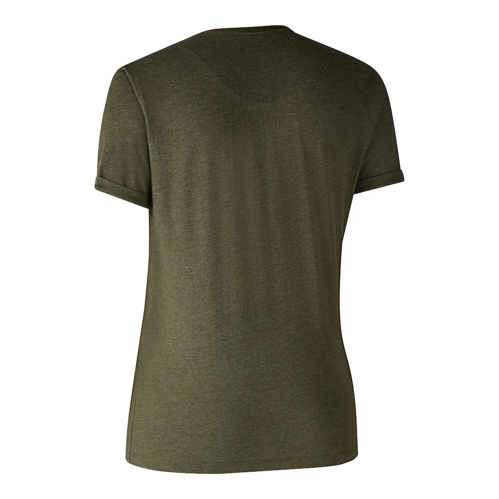 Dam Basis 2-pack T-shirt Adventure - Green Mel/Brown Leaf - Deerhunter - Image 3