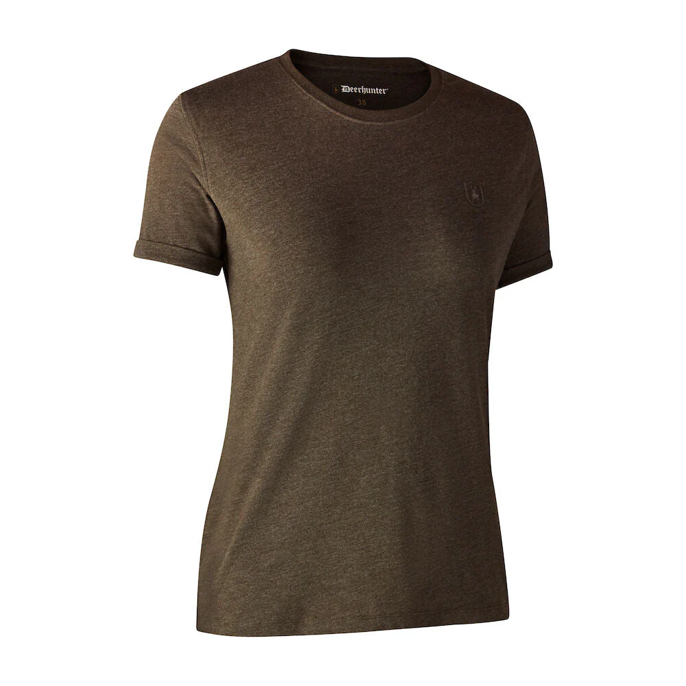 Dam Basis 2-pack T-shirt Adventure - Green Mel/Brown Leaf - Deerhunter - Image 4