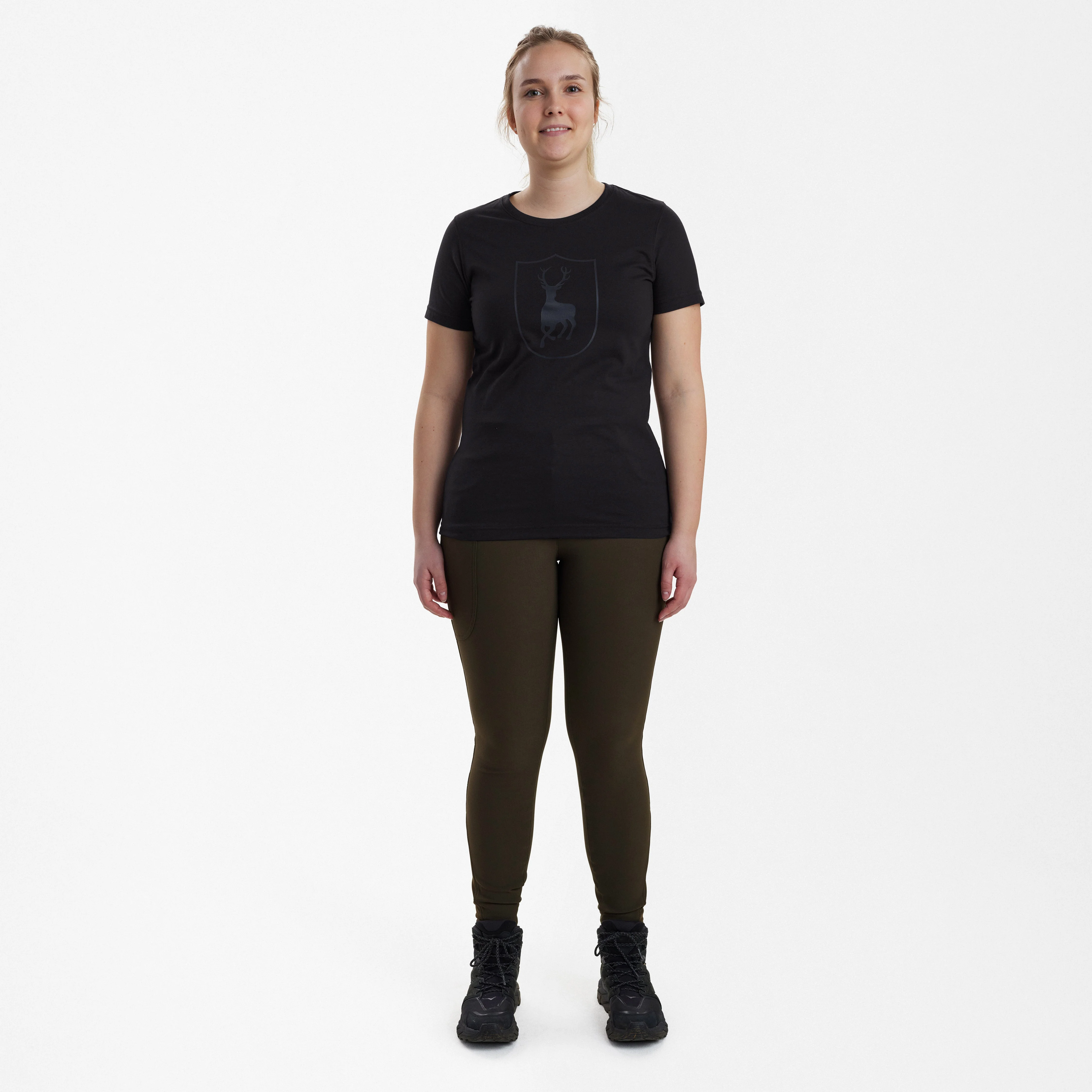 Dam T-shirt med logga Svart - Deerhunter - Image 3