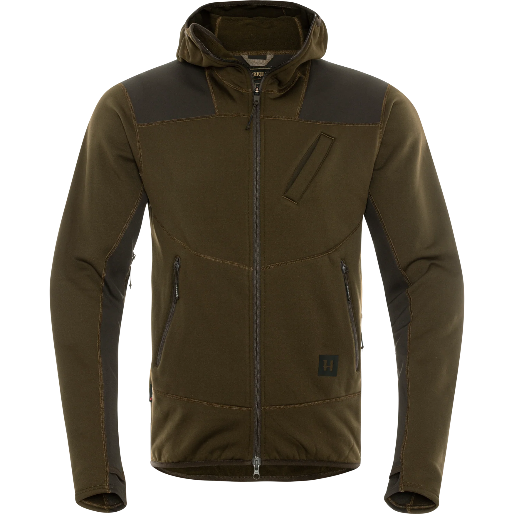 Deer Stalker fleece-hoodie Willow green/Shadow brown - Härkila