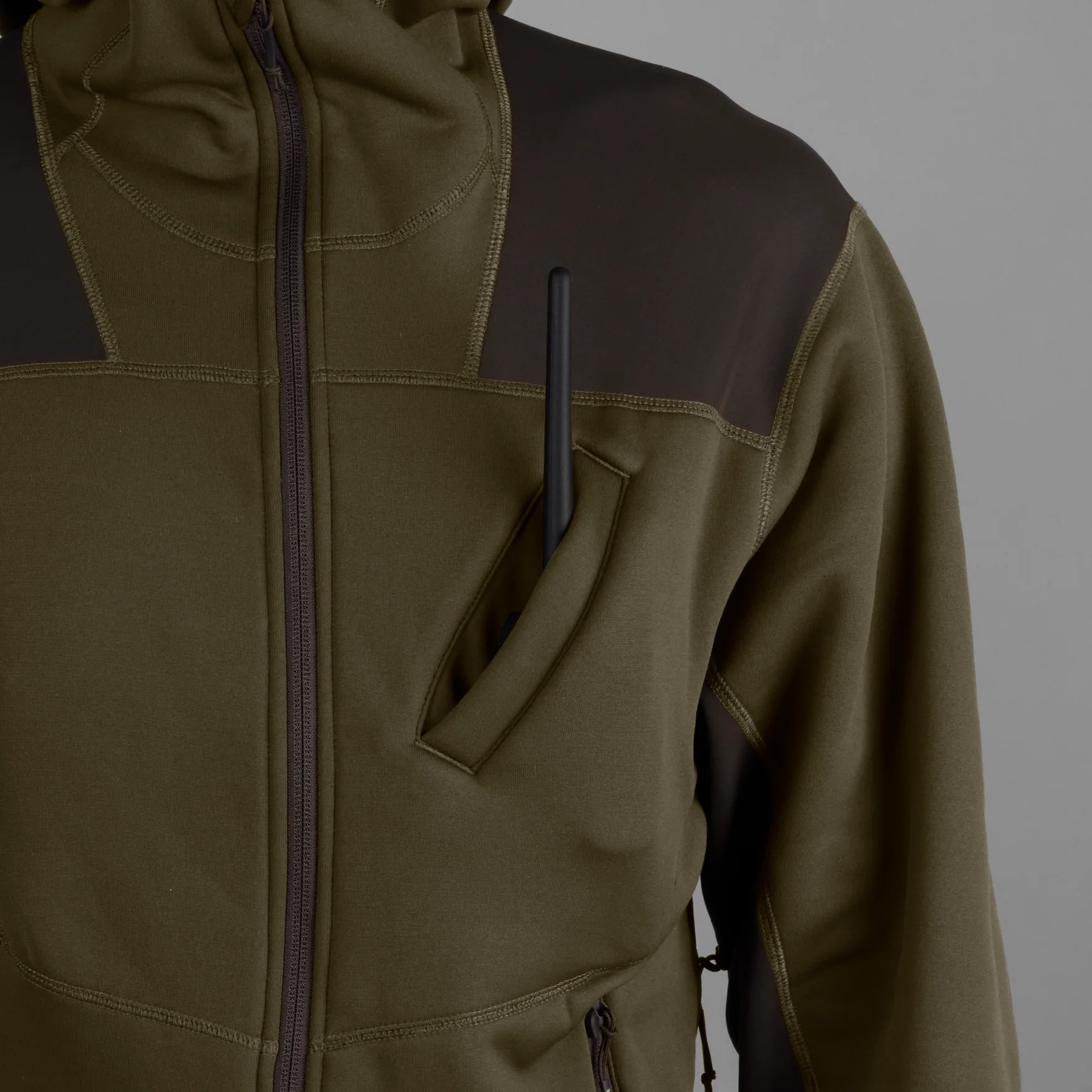 Deer Stalker fleece-hoodie Willow green/Shadow brown - Härkila - Image 3