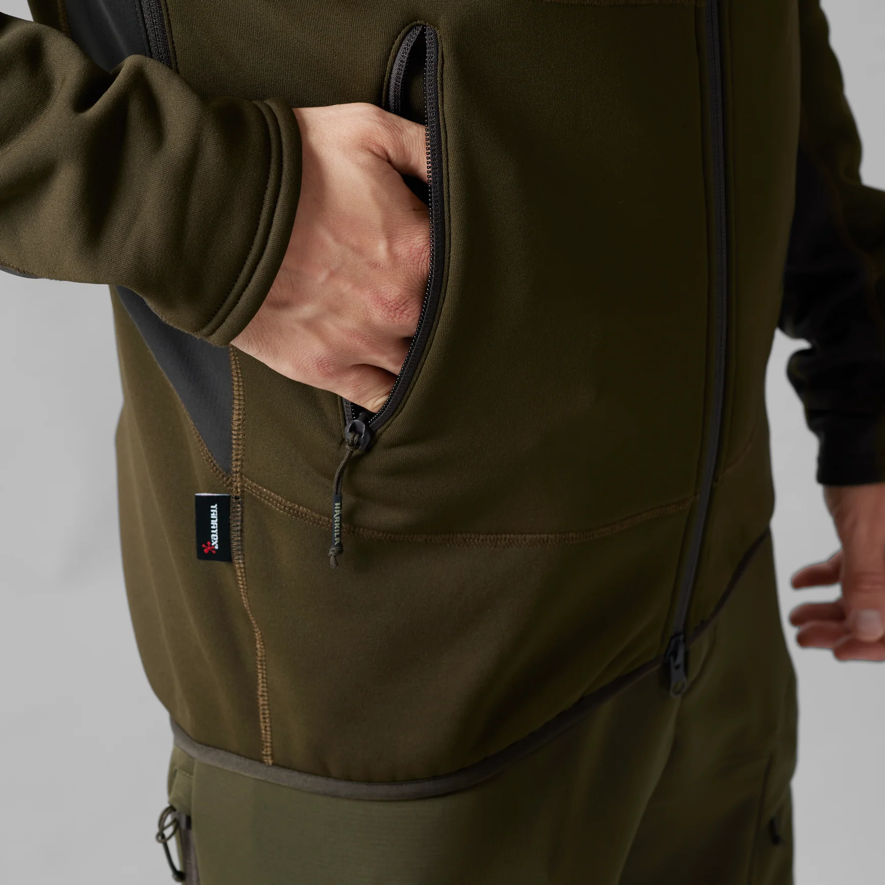 Deer Stalker fleece-hoodie Willow green/Shadow brown - Härkila - Image 5