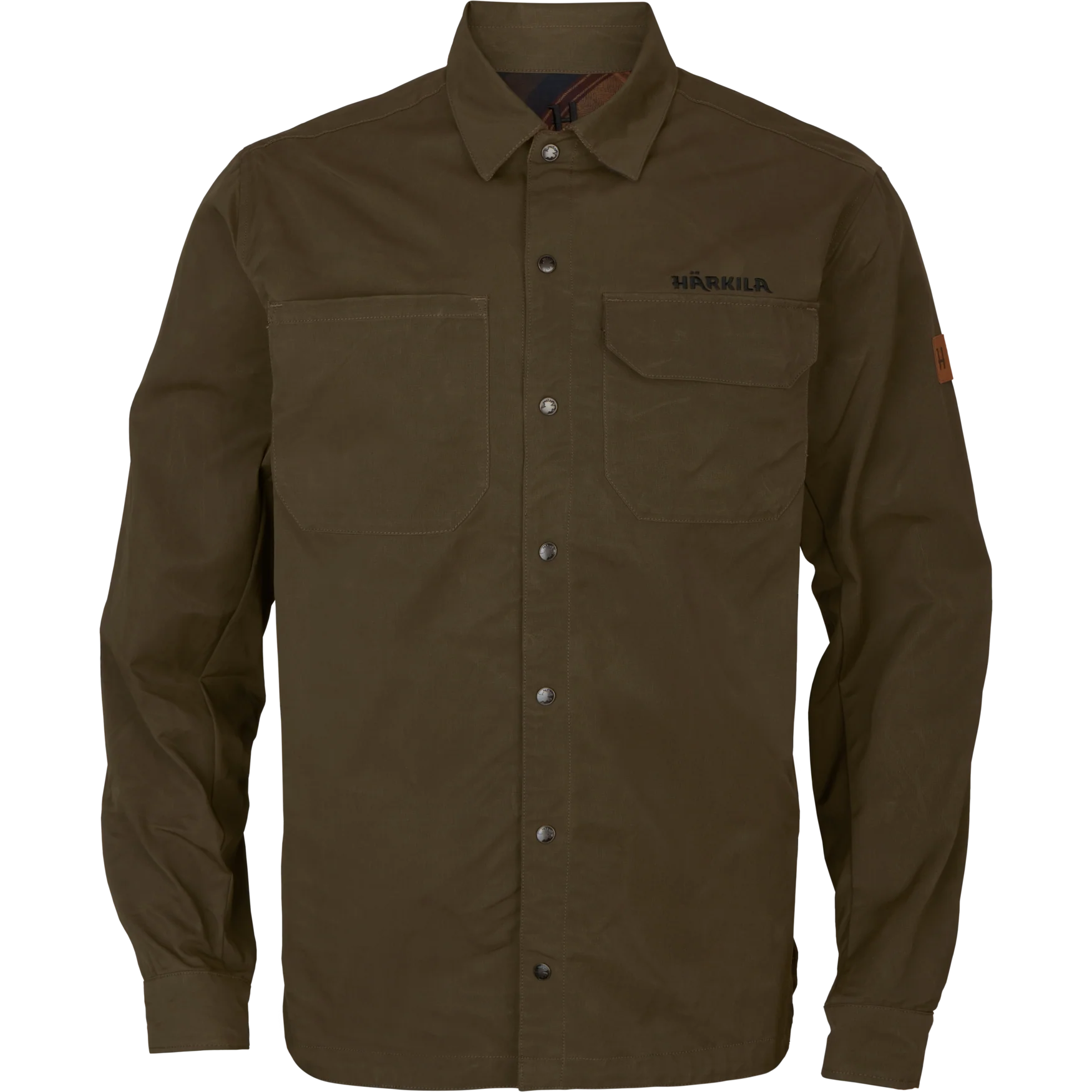 Eirik vändbar skjortjacka Dark warm olive/Burgundy - Härkila - Image 3