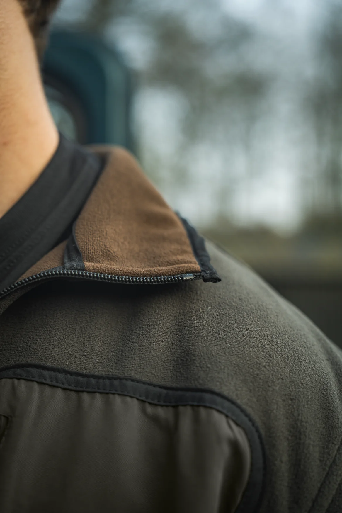 Enfärgad vändbar fleece Grizzly Brown/Demitasse Brown – Seeland - Image 12