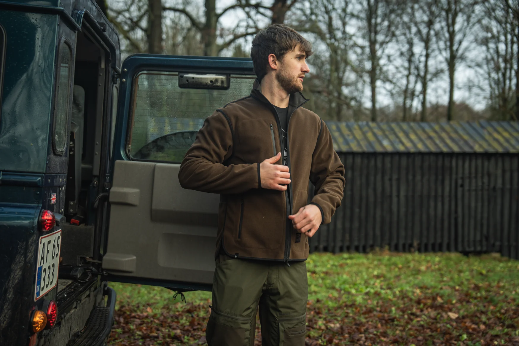 Enfärgad vändbar fleece Grizzly Brown/Demitasse Brown – Seeland - Image 7