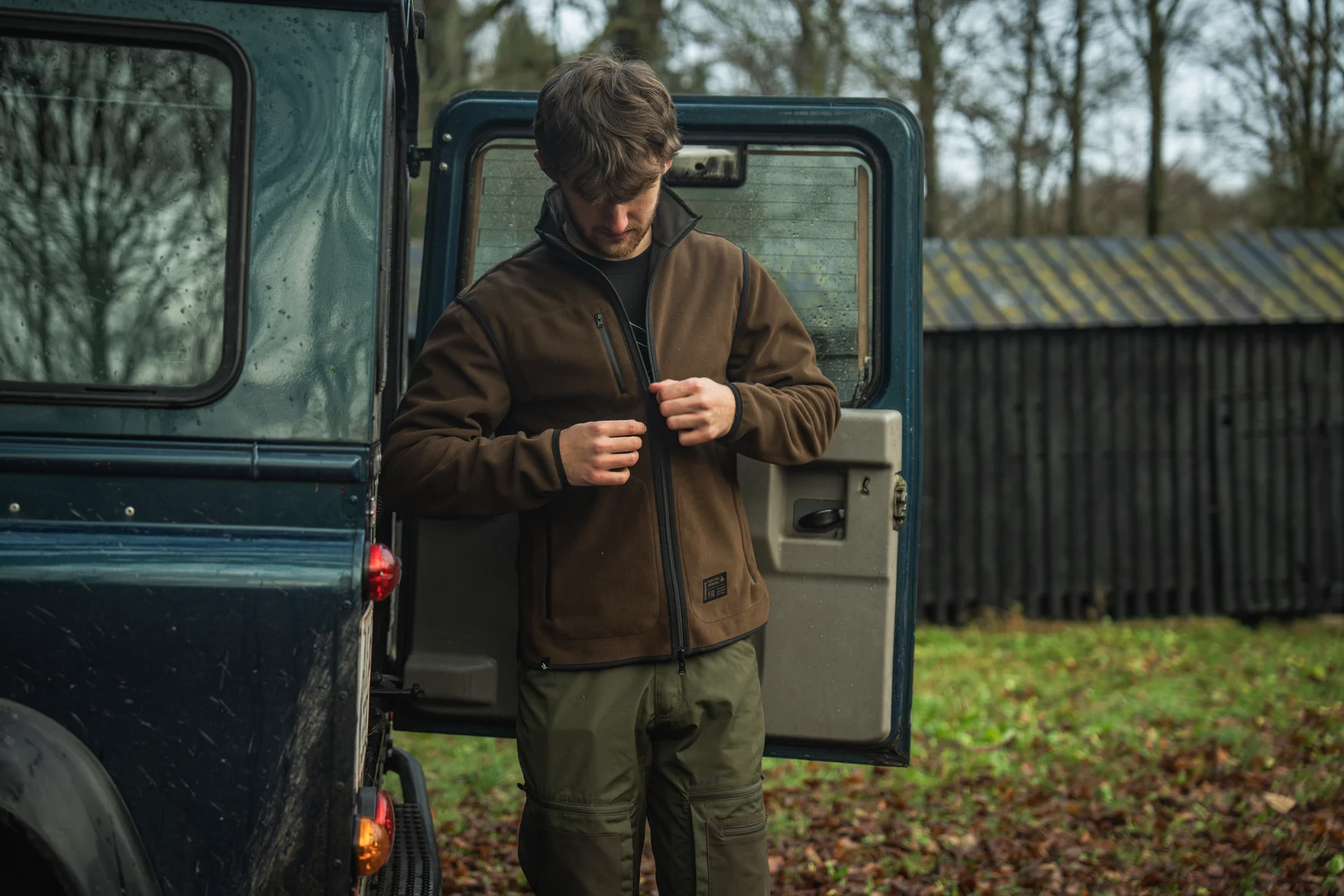 Enfärgad vändbar fleece Grizzly Brown/Demitasse Brown – Seeland - Image 8