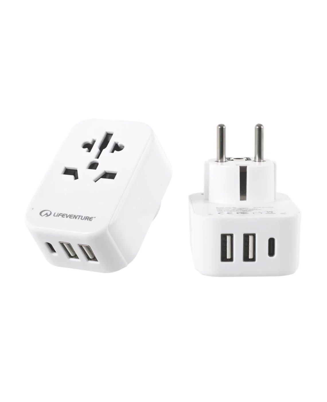 Europeisk reseadapter med USB + USB-C – Life Venture