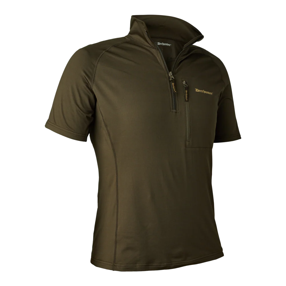 Excape isolerad T-shirt med dragkedja i nacken Grön - Deerhunter