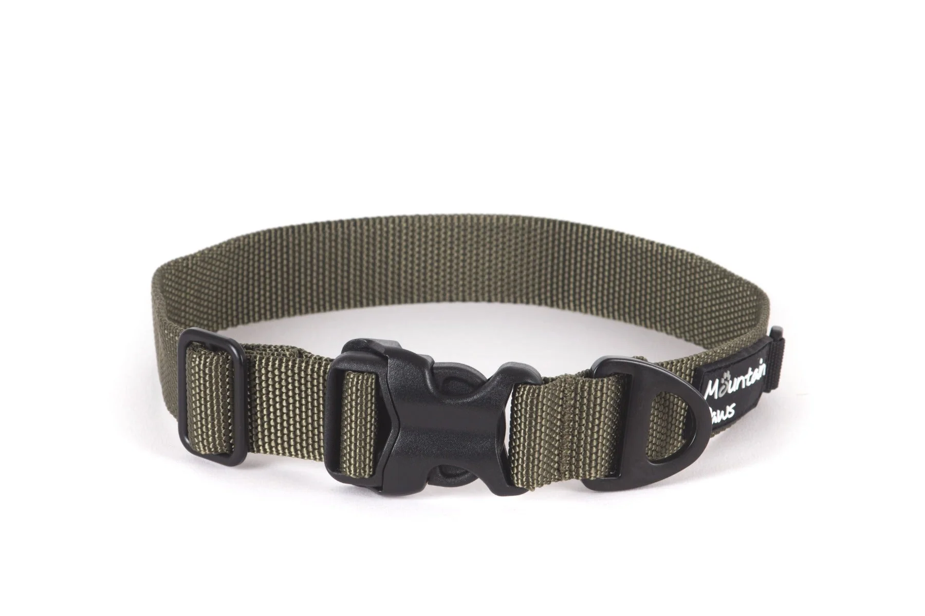 Extra tåligt hundhalsband, liten, olivgrön – Mountain Paws