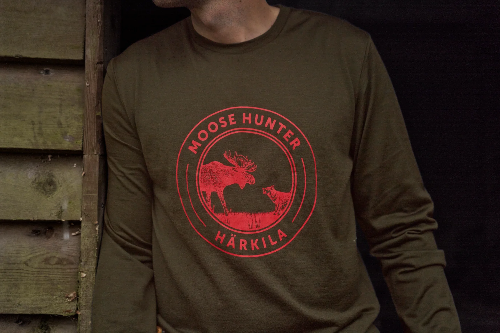 Game långärmad T-shirt Willow green moose - Image 6