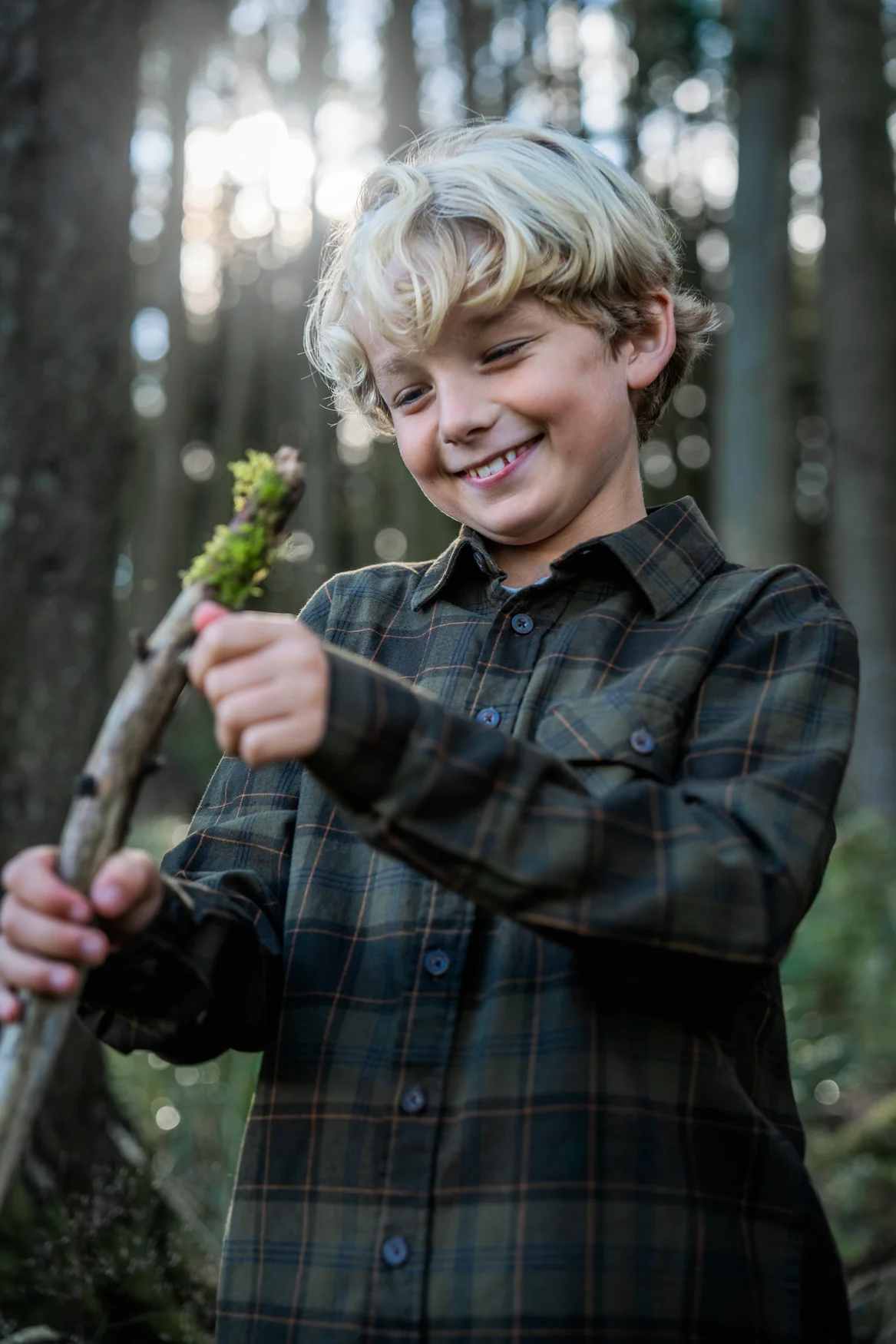 Glen Junior Flanellskjorta - Pine Green/Dark Navy Check – Seeland - Image 5