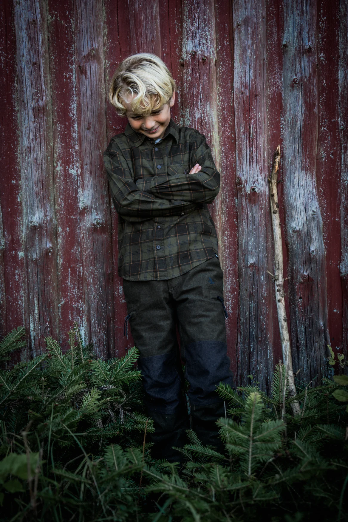 Glen Junior Flanellskjorta - Pine Green/Dark Navy Check – Seeland - Image 7
