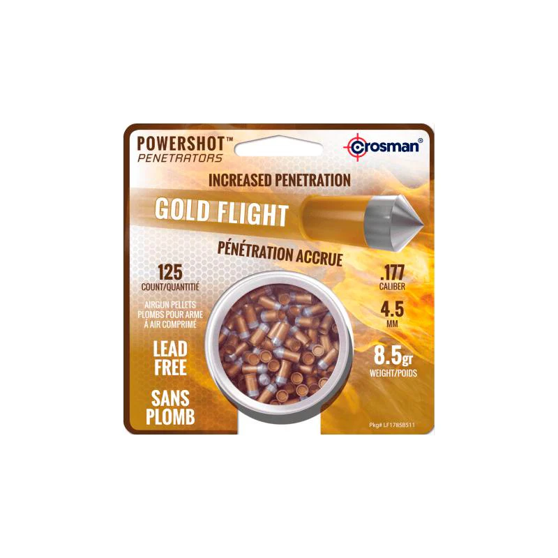 GoldFlight blyfri hagel 4,5 mm 0,55 g (125 st burk) - Crosman - Image 2