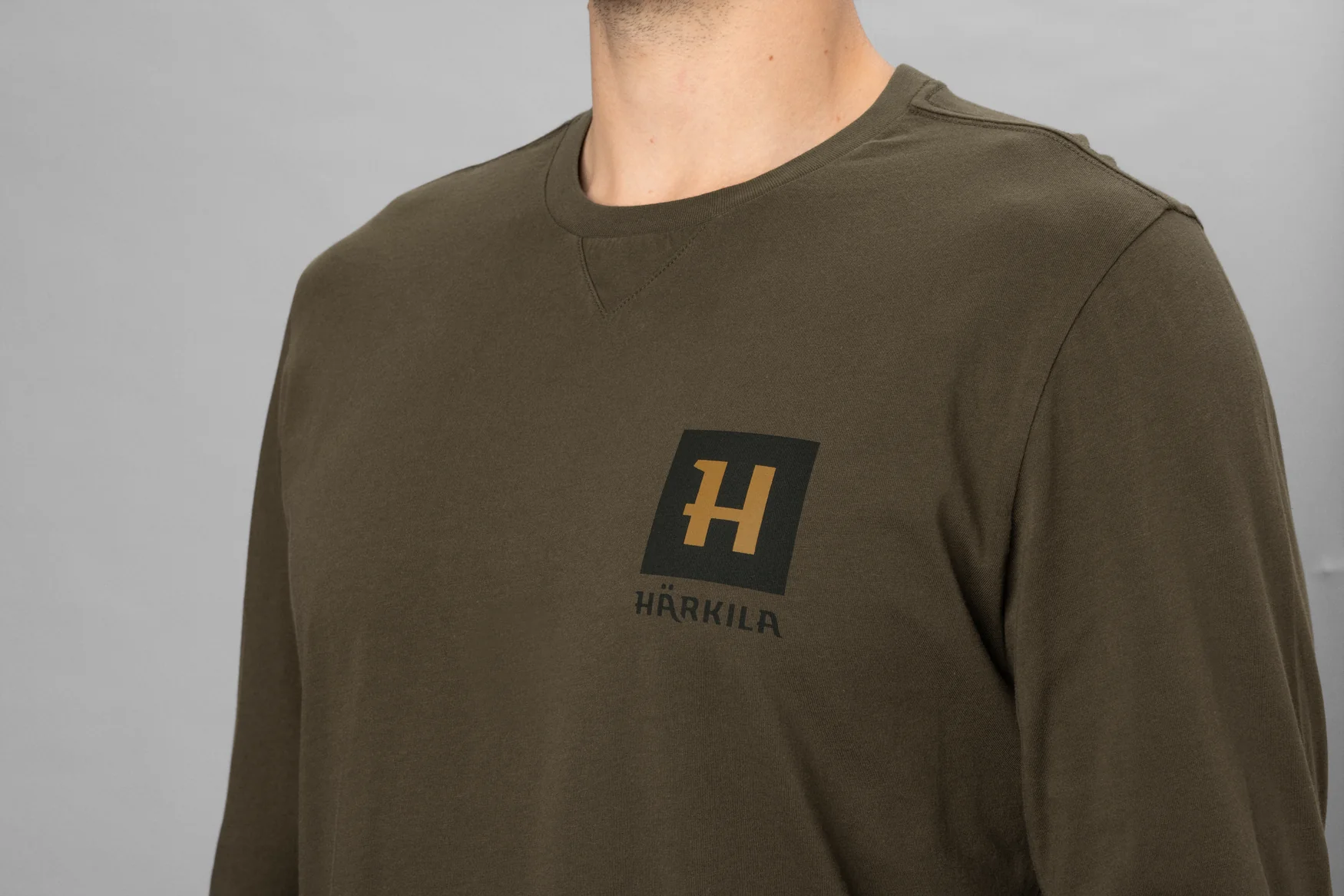 Gorm Långärmad t-shirt Willow green - Härkila - Image 3