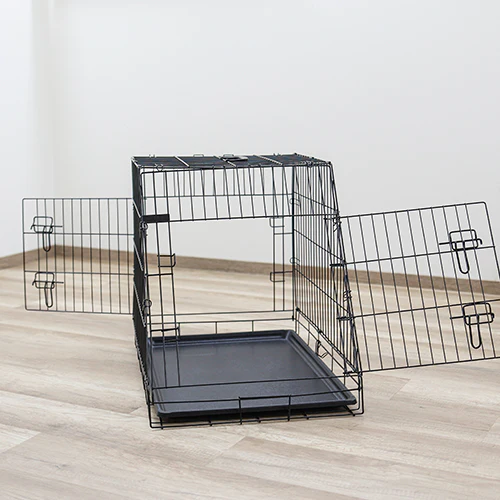 Hopfällbar hundbur i stål, sned - 63x48x57 cm – Kerbl