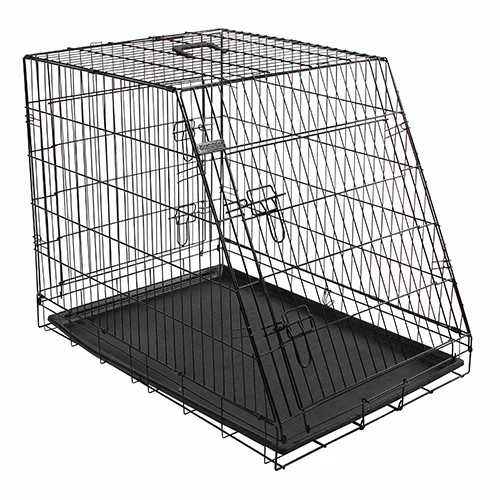 Hundbur i stål, fällbar, sned – 92x63x74 cm – Kerbl