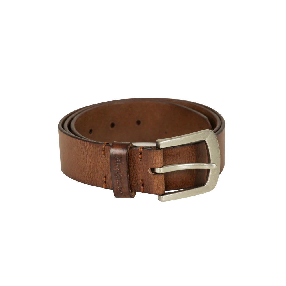 Läderbälte, 4 cm brett ljusbrunt - Deerhunter
