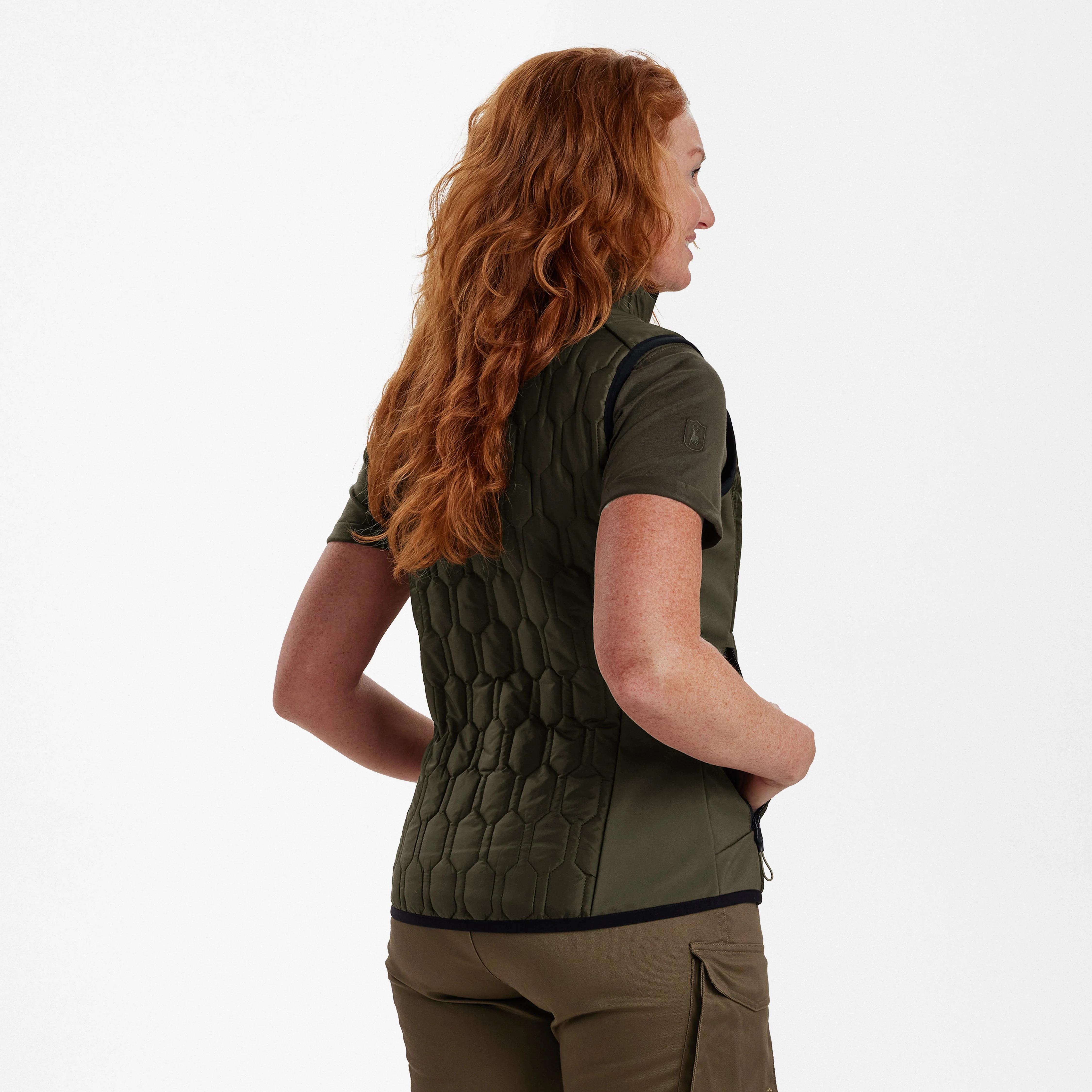 Lady Mossdale quiltad väst Forest Green - Deerhunter - Image 2