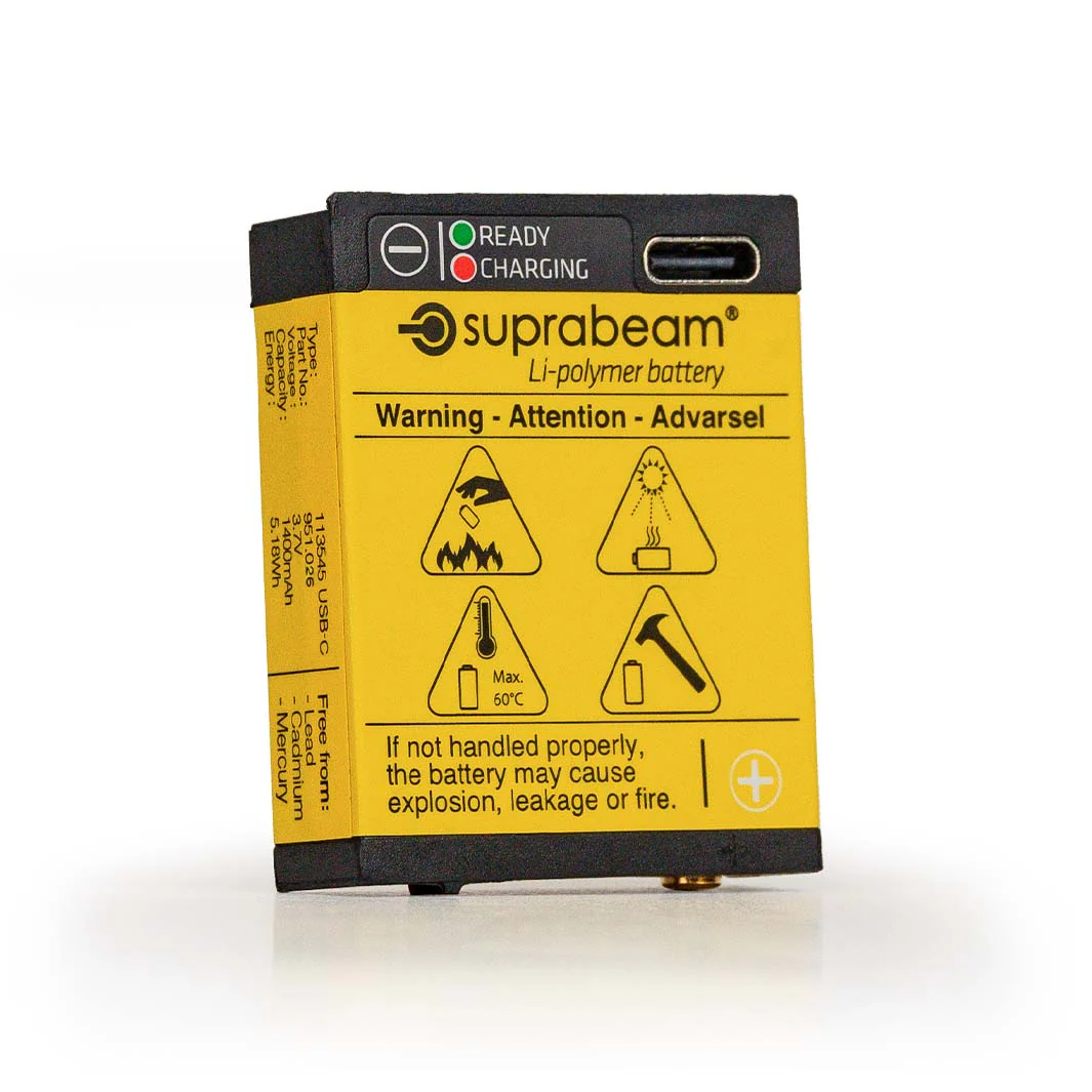Li-Po-batteri 1 400 mAh med integrerad USB-C-laddning - Suprabeam