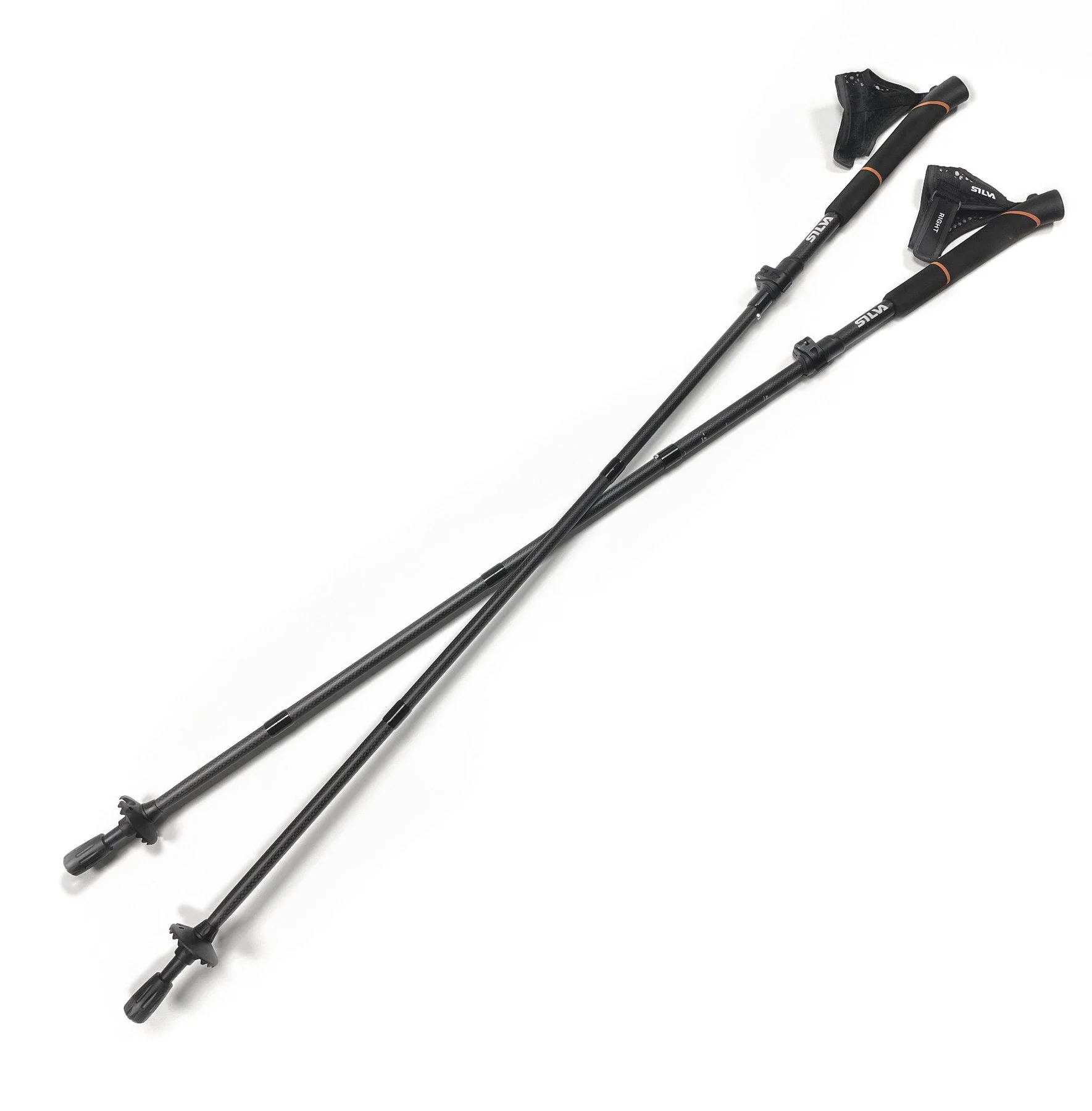 Löparstavar i kolfiber justerbara 120–140 cm – Silva
