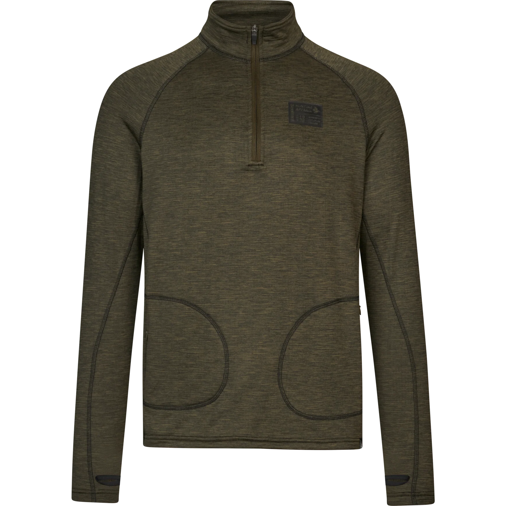 Peak Halv Dragkedja Pine green melange - Seeland