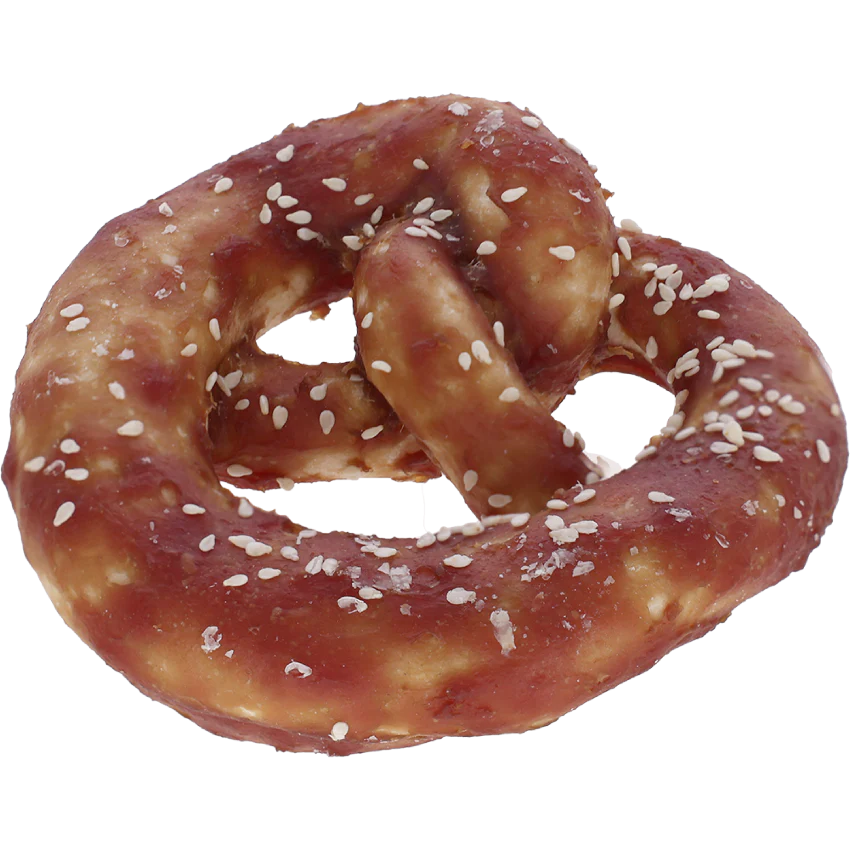 Rawhide pretzel, med and, 10x10cm, 75g – Kerbl