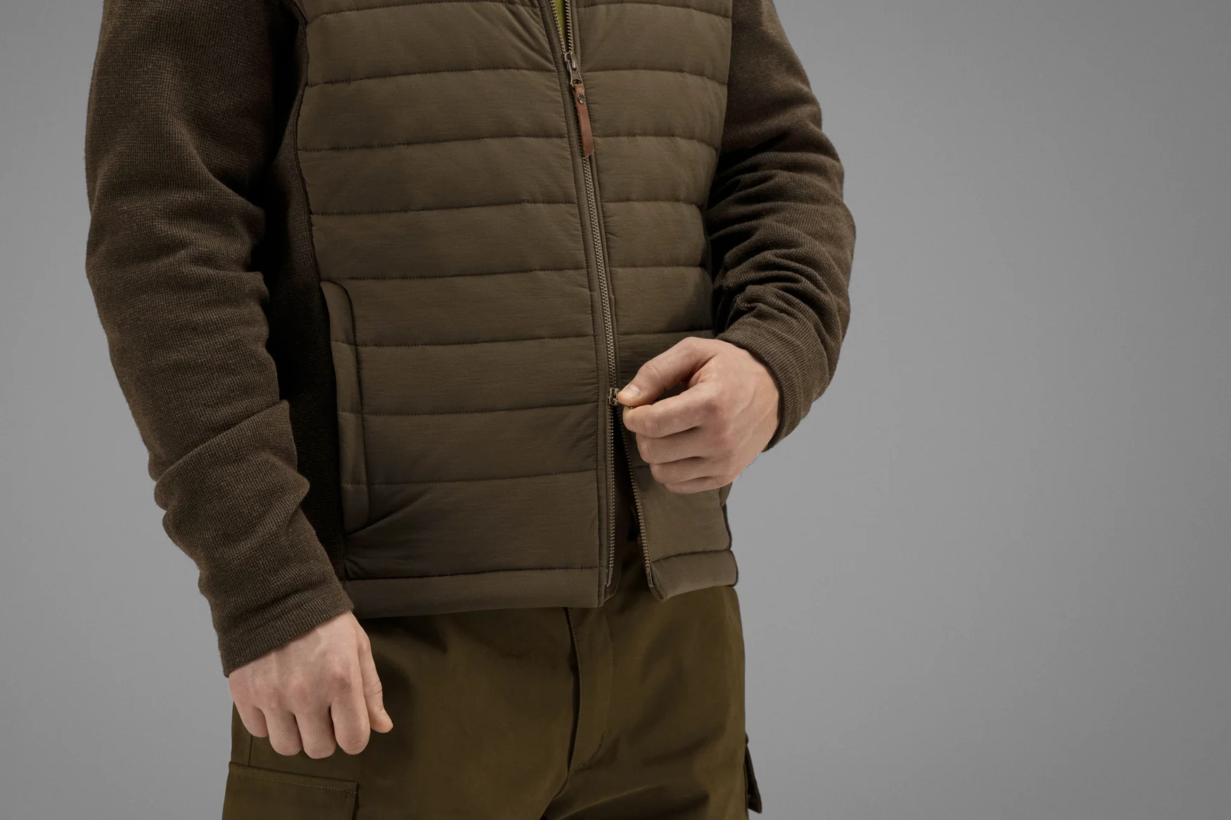 Retrieve Insulated cardigantröja Dark warm olive - Härkila - Image 2