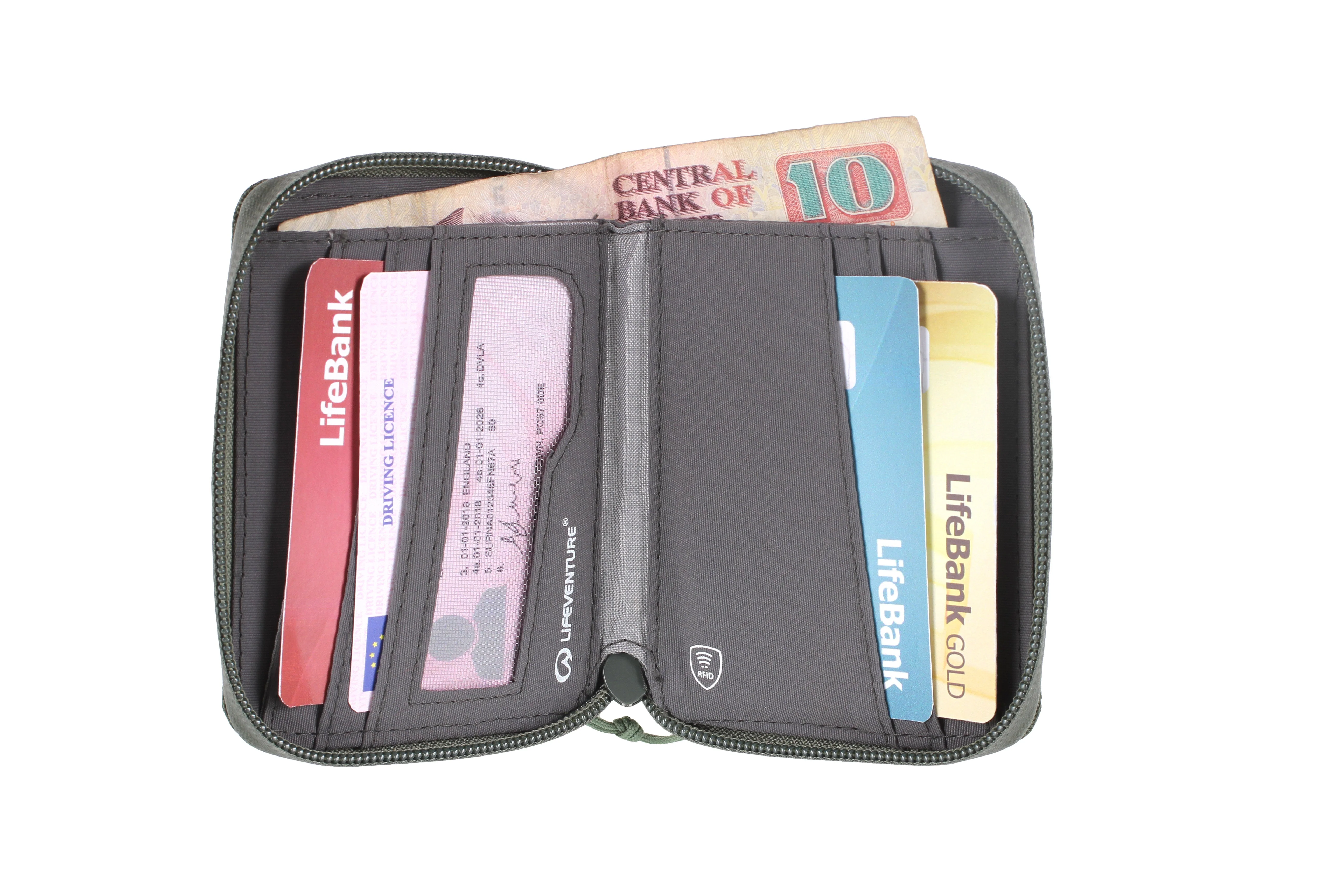 RFID Bi-Fold Plånbok, Återvunnen, Oliv – Life Venture