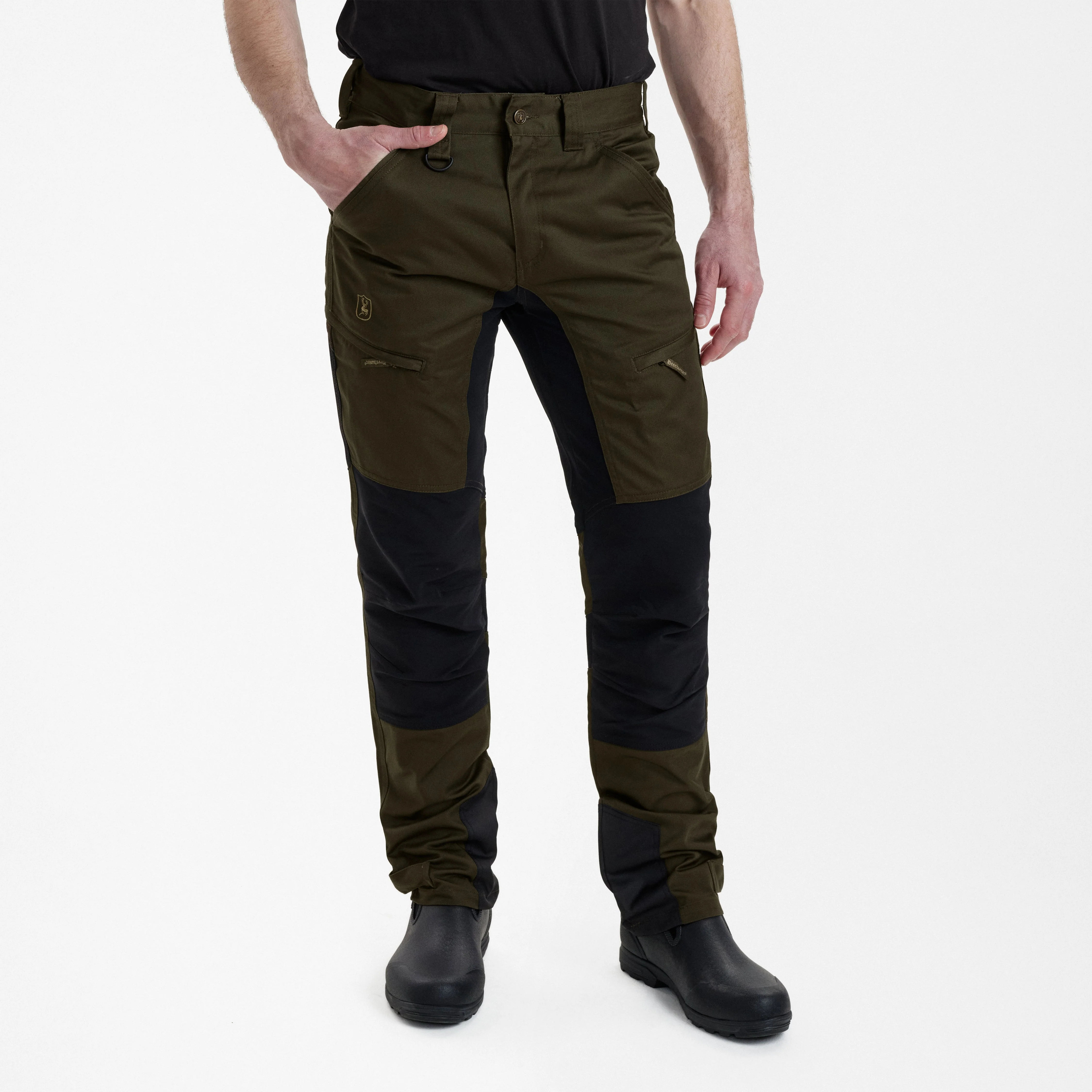 Rogaland Stretchbyxor med kontrast - Kort - Adventure Green - Deerhunter