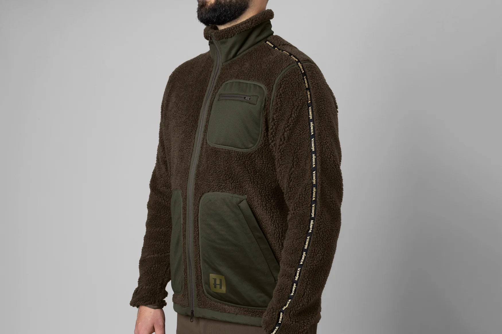 Rurik Teddy fleece Shadow grey/Willow green - Härkila - Image 4