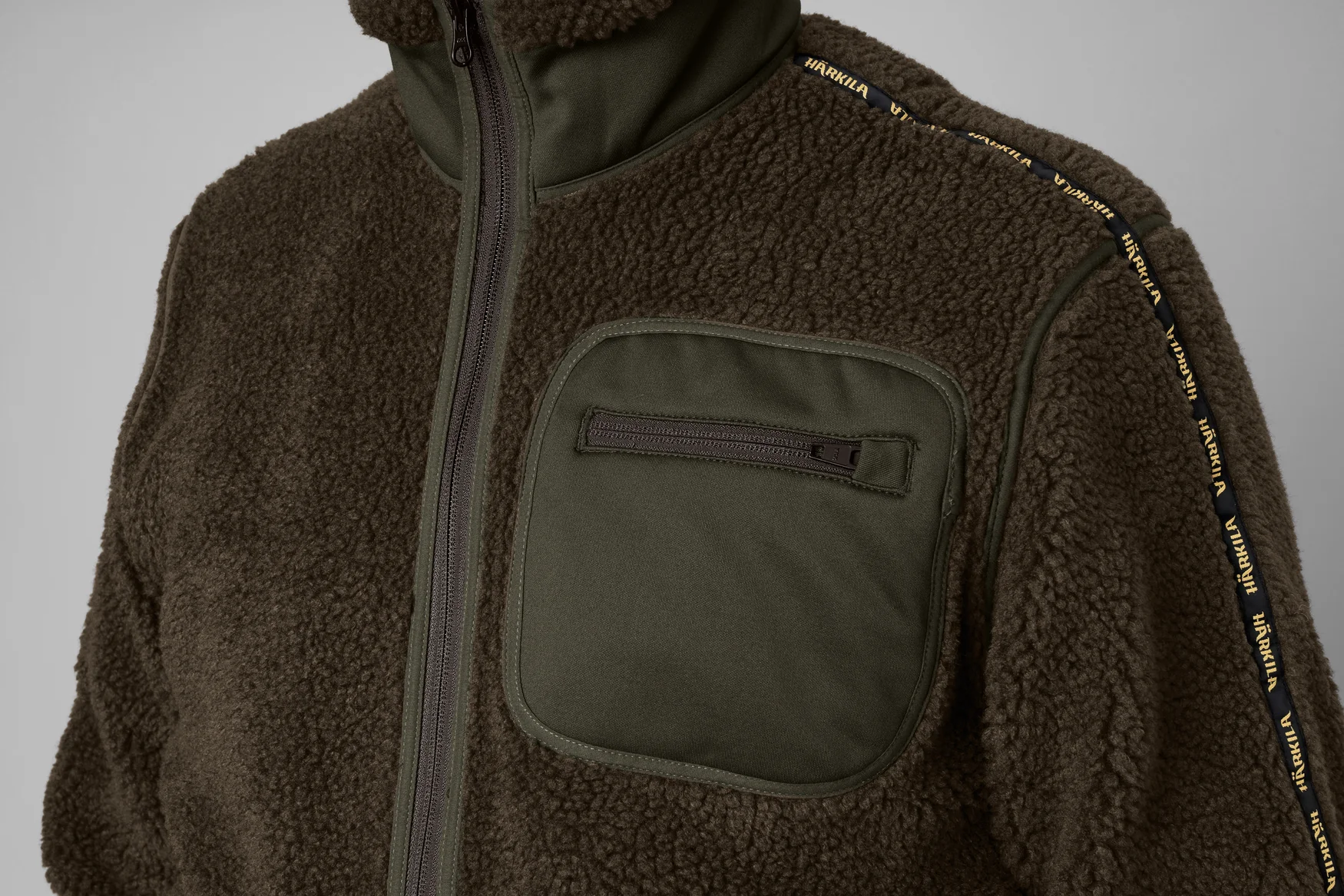 Rurik Teddy fleece Shadow grey/Willow green - Härkila - Image 5