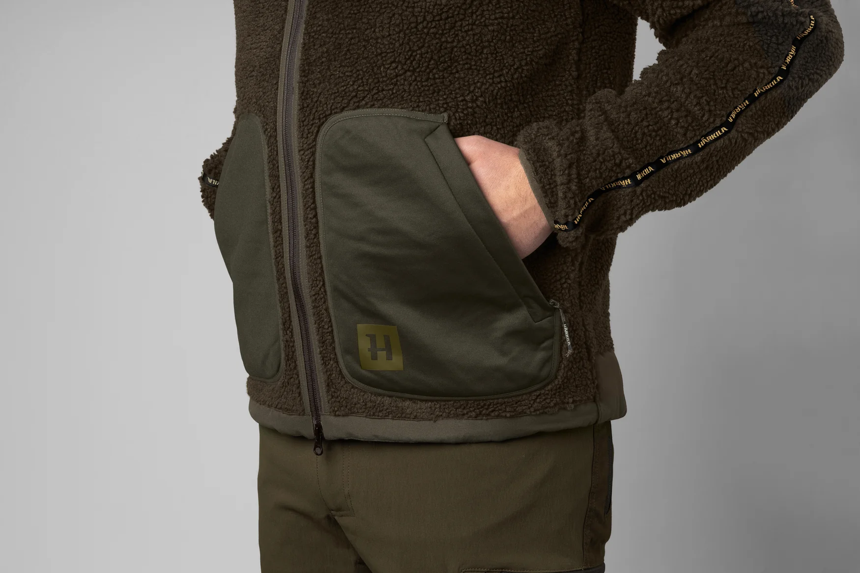 Rurik Teddy fleece Shadow grey/Willow green - Härkila - Image 6