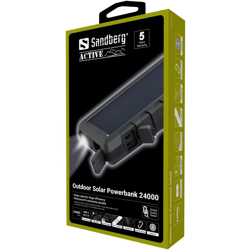 Sandberg solcellsdriven powerbank 24000mAh - Image 5