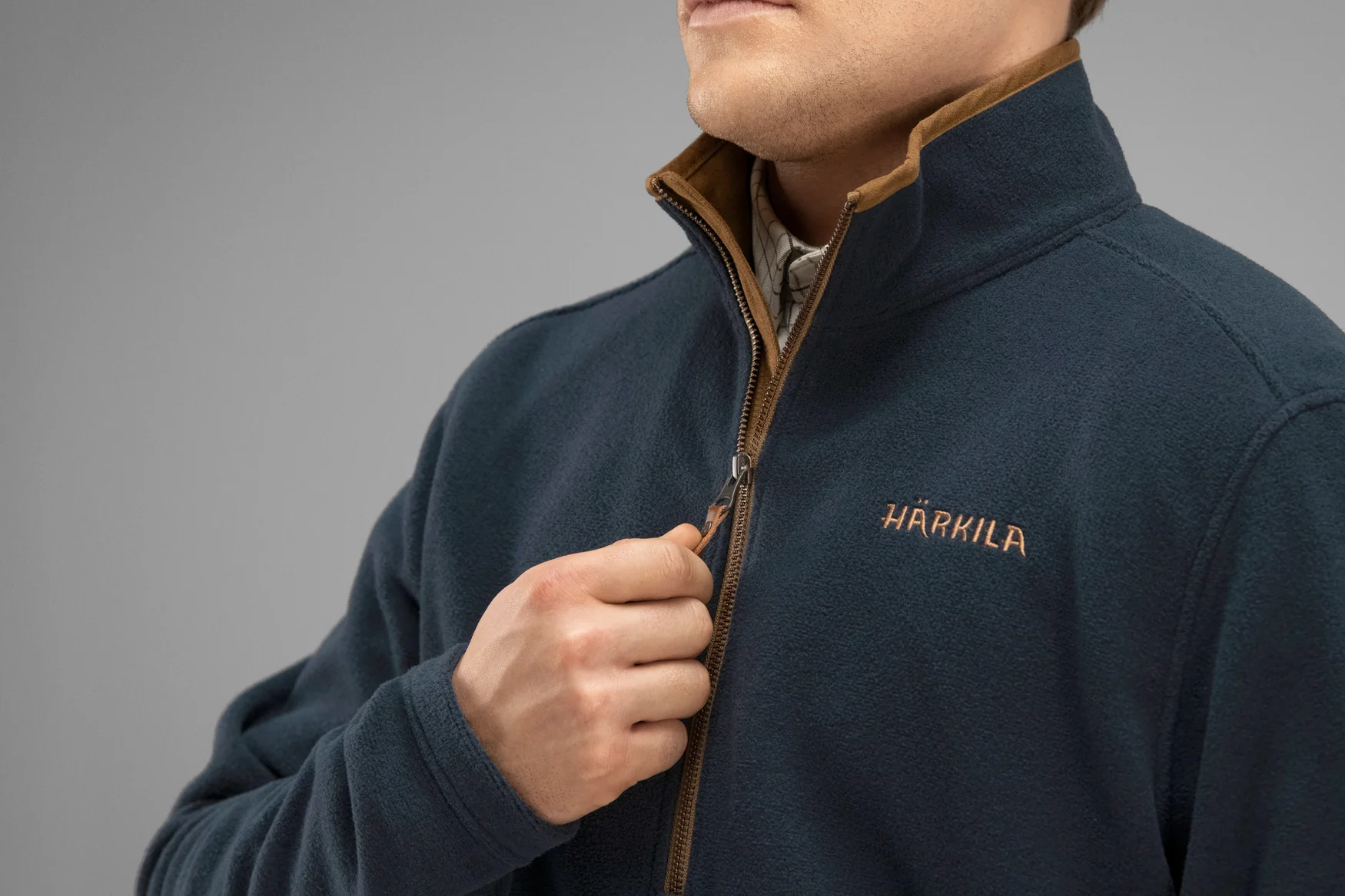 Sandhem fleece tröja - Dark navy melange - Härkila - Image 3