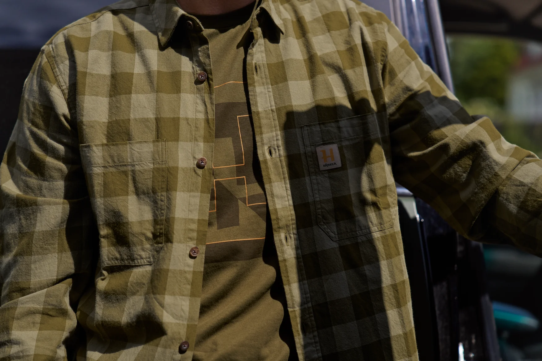Skandinavisk L/S-skjorta Dark olive check - Härkila - Image 3