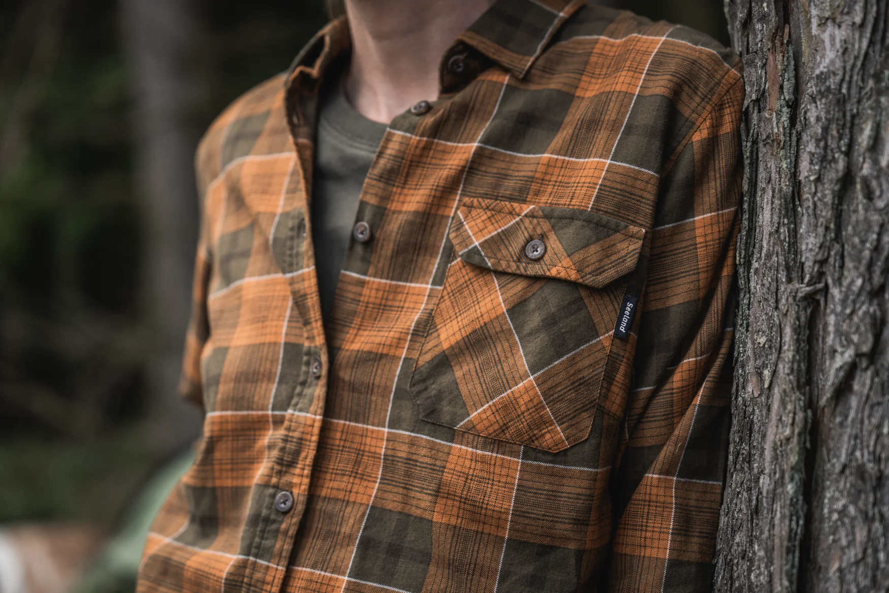 Skye Flannel skjorta för kvinnor Grizzly Brown/Terracotta Check - Seeland - Image 3