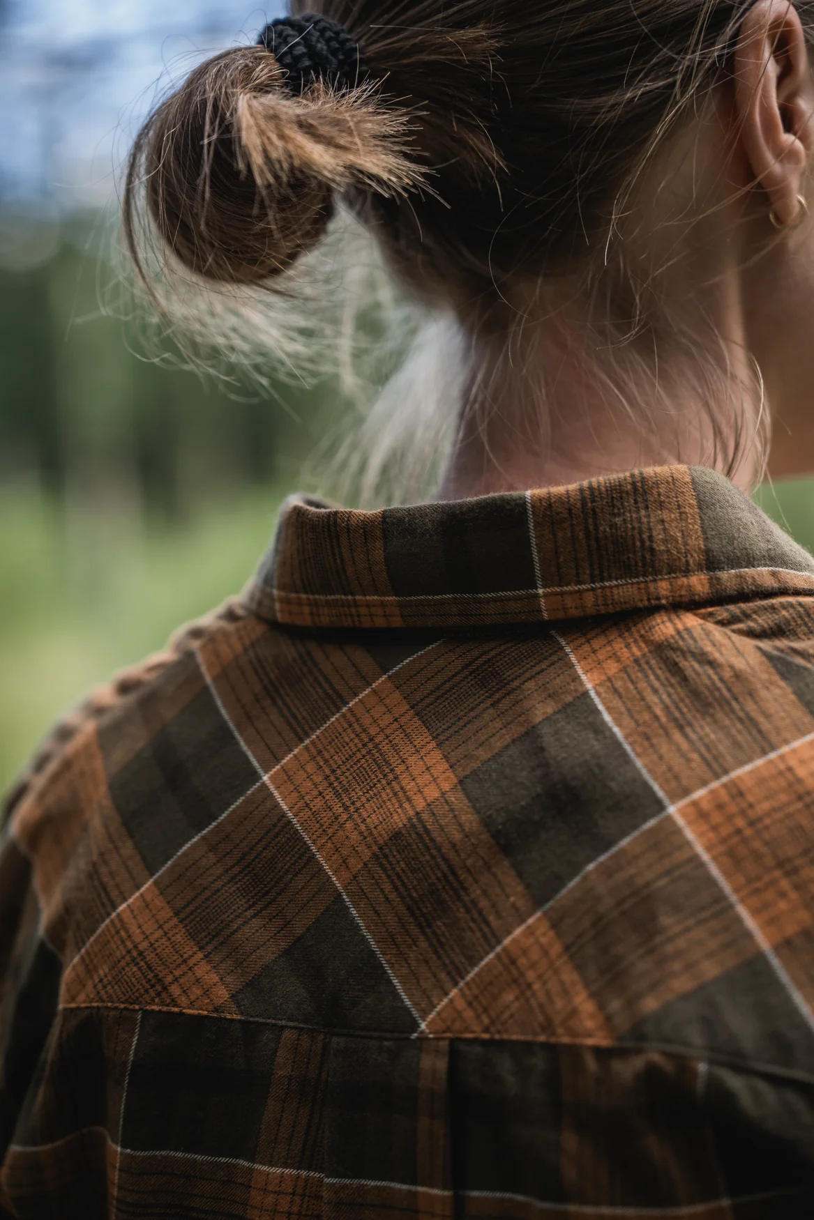 Skye Flannel skjorta för kvinnor Grizzly Brown/Terracotta Check - Seeland - Image 6