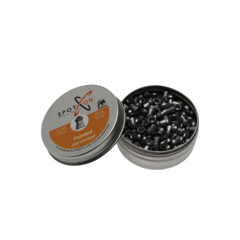 Spetsig 4,5mm - 0,63gr/9,72grain - 250 bitar per burk - Spoton